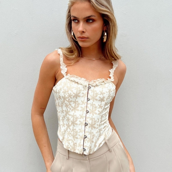 Princess Polly SEARLE FLORAL CORSET MULTI size 4 - Picture 2 of 14